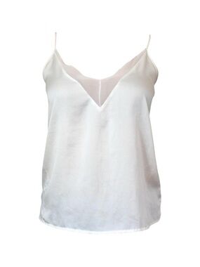 Ivory silky satin cami tank top